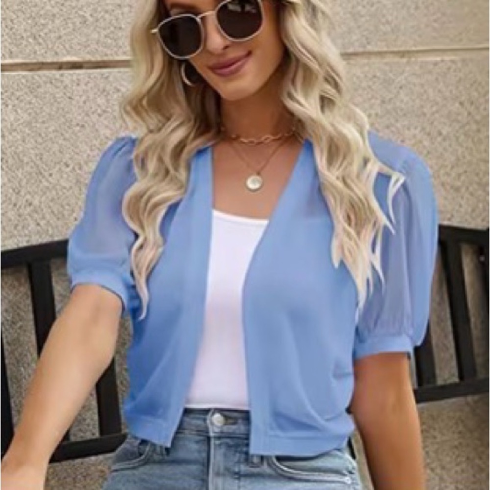Women's Blue Sheer Cardigan